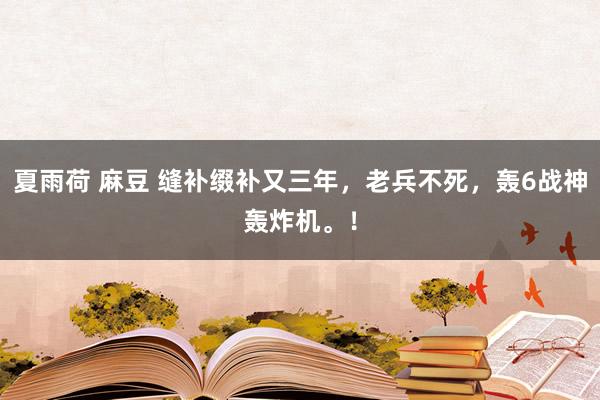 夏雨荷 麻豆 缝补缀补又三年,老兵不死,轰6战神轰炸机。!