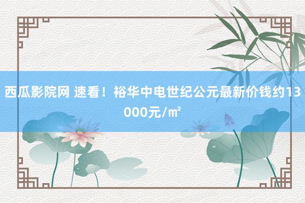 西瓜影院网 速看！裕华中电世纪公元最新价钱约13000元/㎡