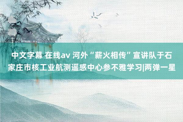 中文字幕 在线av 河外“薪火相传”宣讲队于石家庄市核工业航测遥感中心参不雅学习|两弹一星