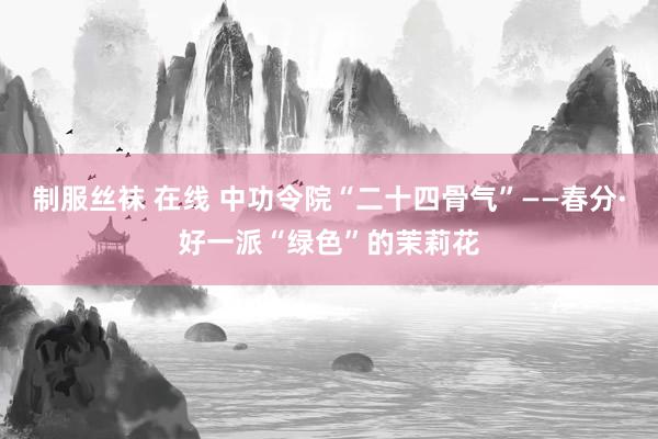 制服丝袜 在线 中功令院“二十四骨气”——春分·好一派“绿色”的茉莉花